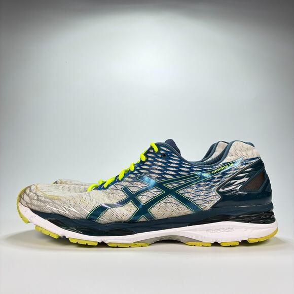 ASICS Gel Nimbus 18 Blue Gray Running Shoes Trainers T601N Men's Size 14 EE - Picture 4 of 10